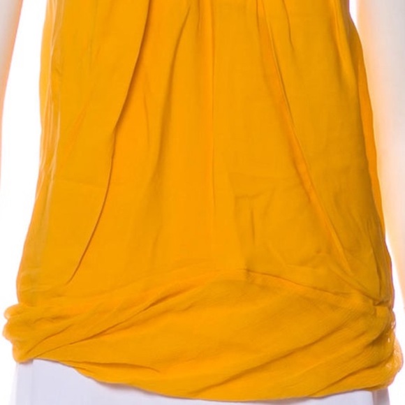 KAUFMANFRANCO Yellow Silk Tank Top with Chain Straps - Picture 6 of 15